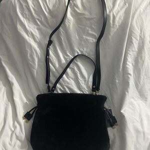 NWT International Concepts Faux Fur Black Shoulder Bag